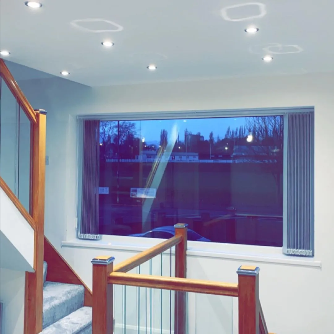 Vertical blinds in stairway